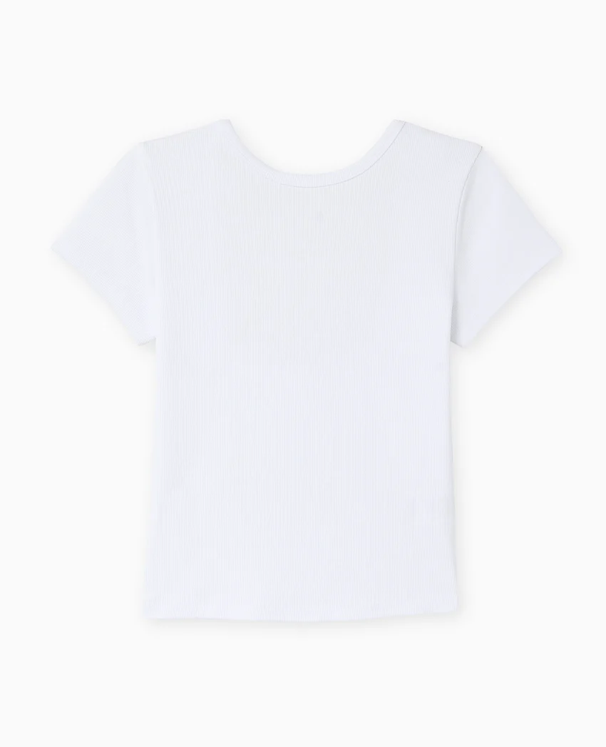 Pimkie T-shirt en maille côtelée dos dégagé