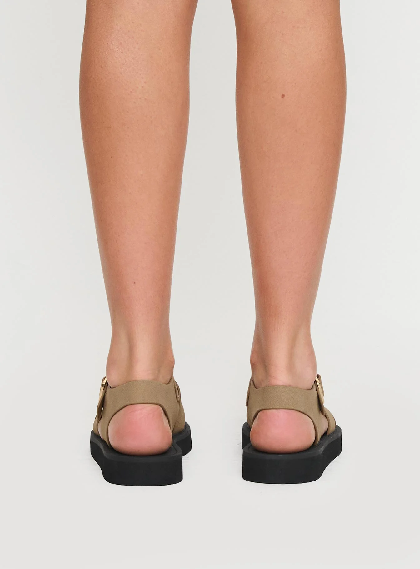 Enya Sandals Tan Faux Suede