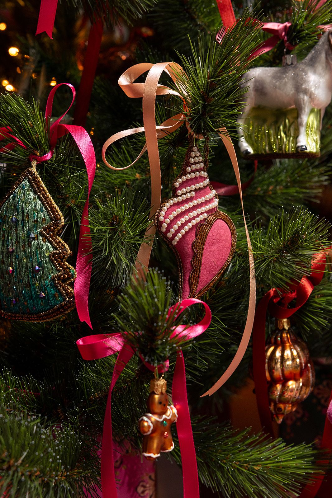 Rode schelp kersthanger