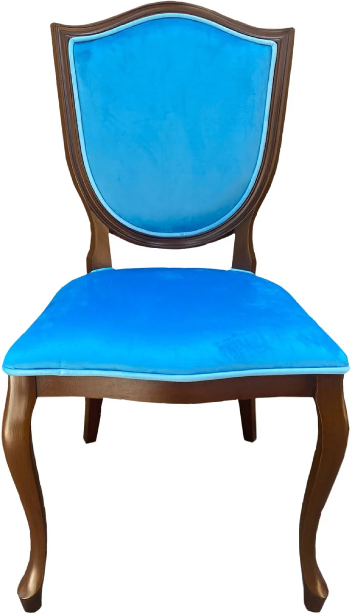 Luxury Art Deco dining room chair blue / brown - Art Deco solid wood chair - Art Deco dining room furniture - Art Deco furniture - Art Deco furnishings - Luxury furniture in the Art Deco style