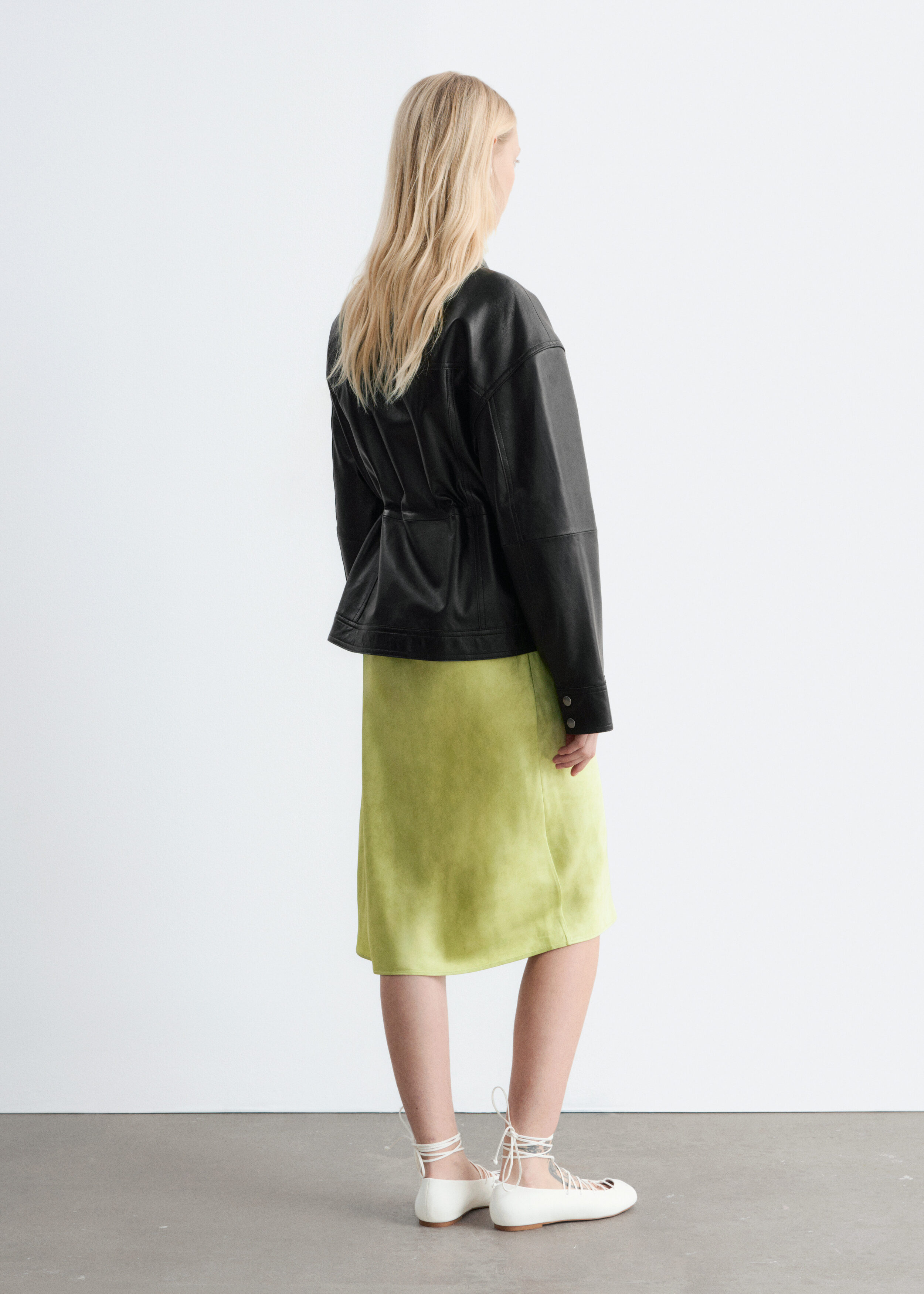 & Other Stories DRAWSTRING-WAIST LEATHER JACKET