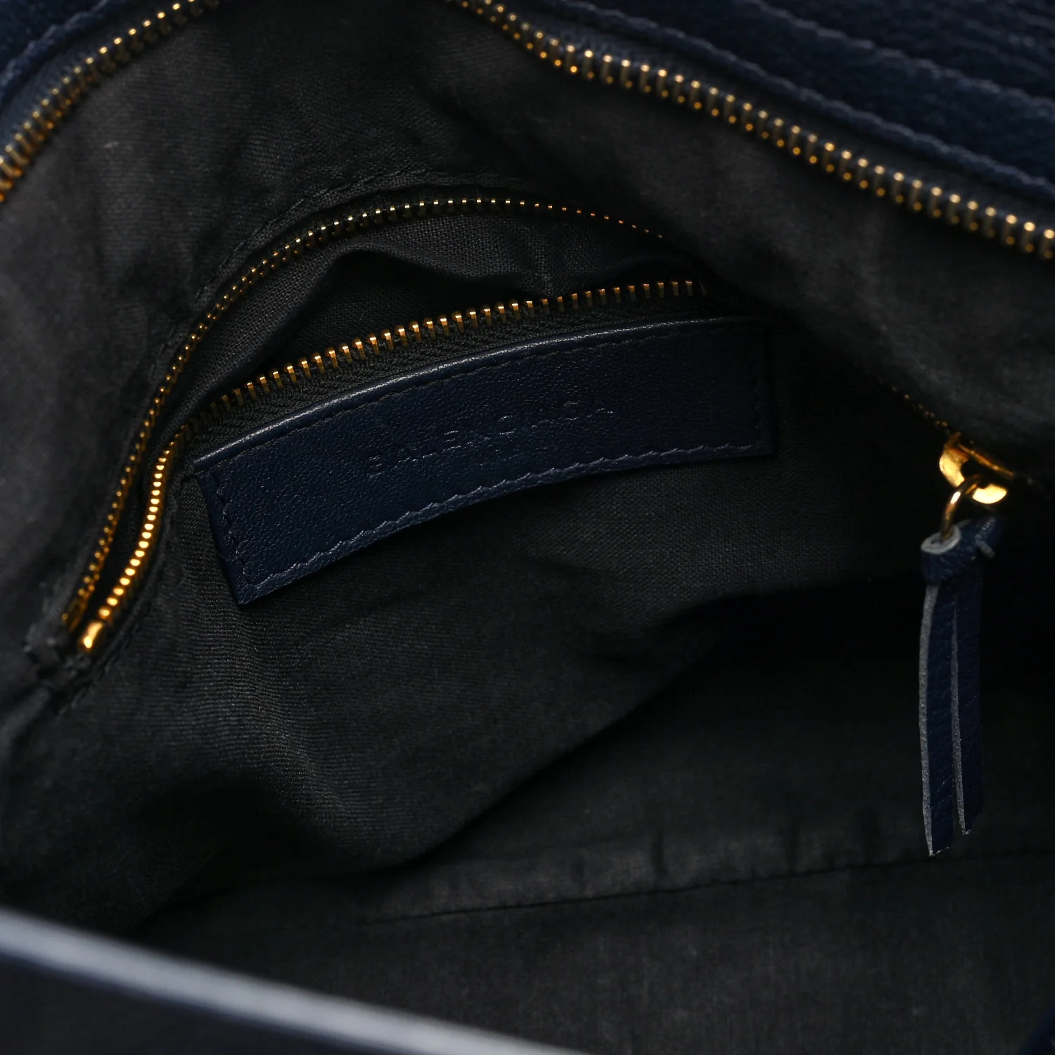 Chevre Gold Metallic Edge Hardware Town Bleu Nuit Dark Sea - Top Club