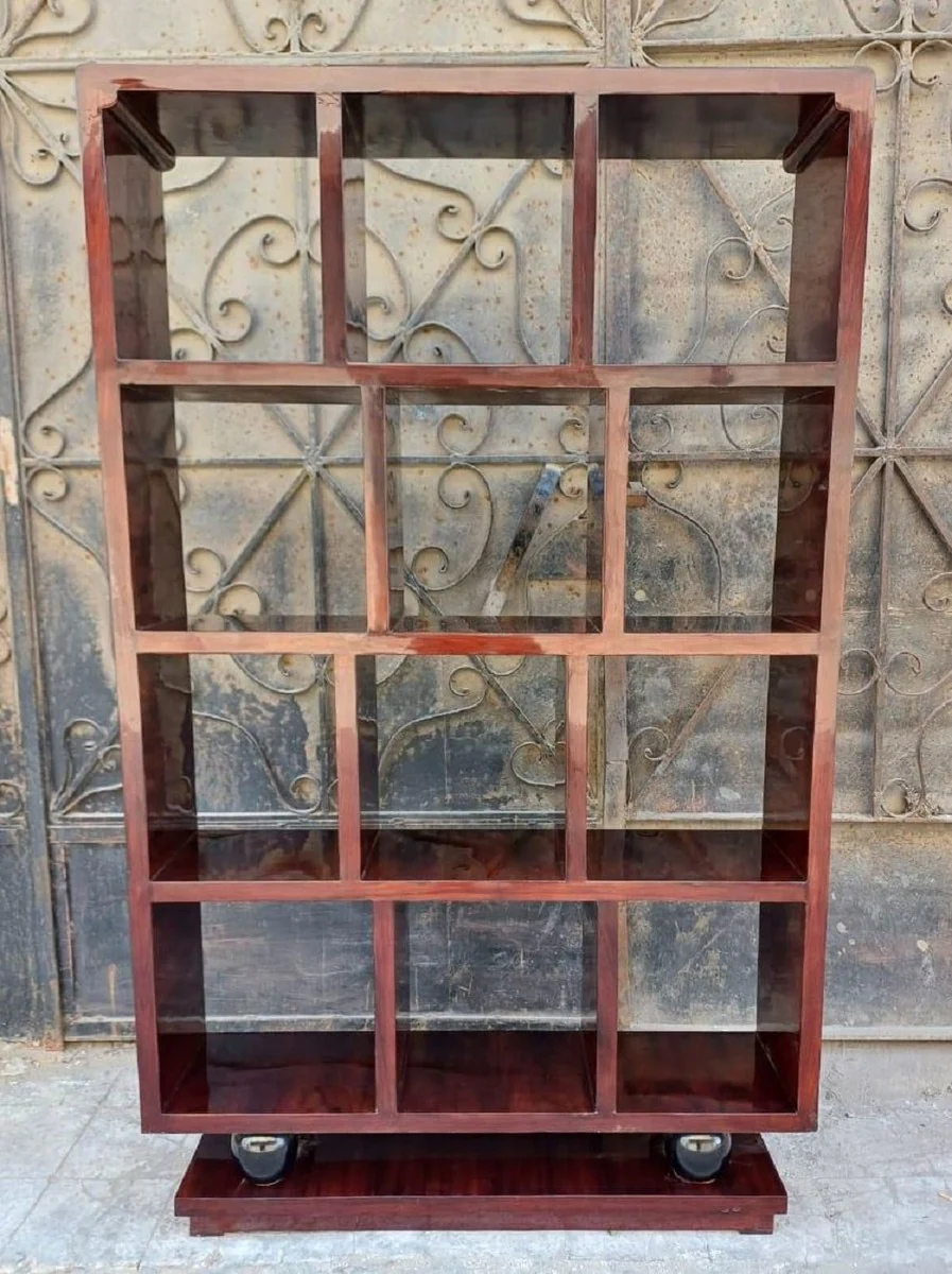 Solid wood shelf cabinet mahogany brown 110 x 30 x H. 160 cm