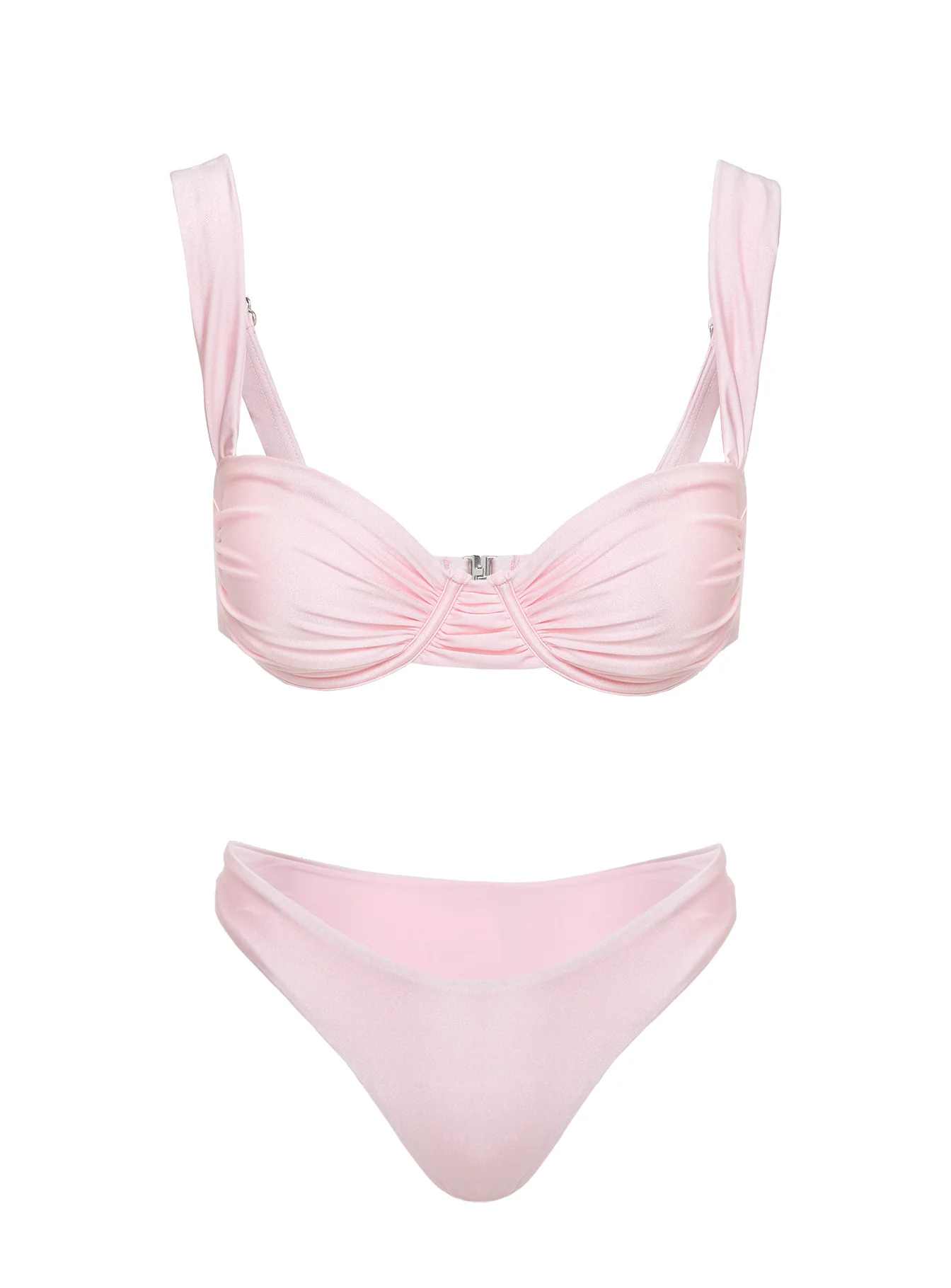 Siella Underwire Shine Bikini Top Pink