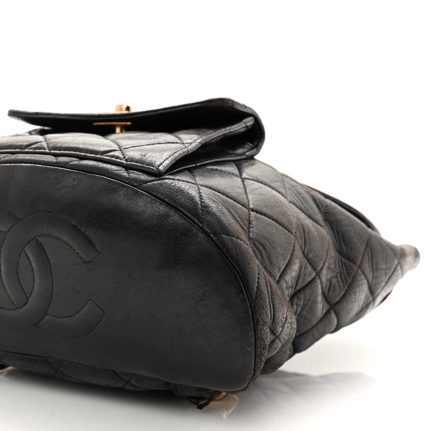 Lambskin Quilted Drawstring Backpack Black - Top Club