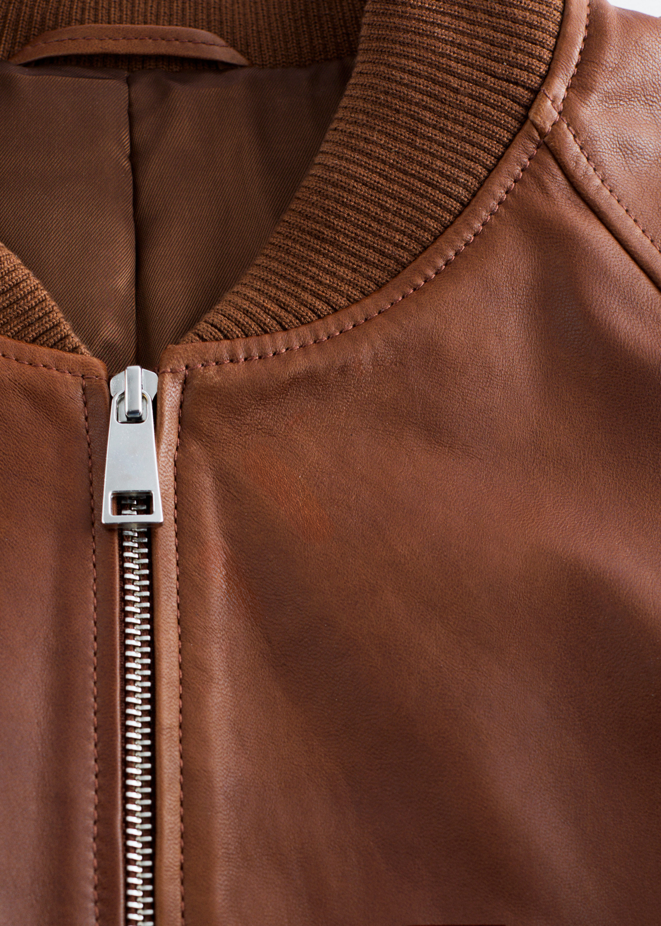 & Other Stories LEATHER BOMBER JACKET