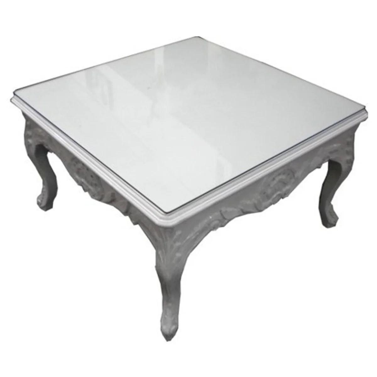Baroque coffee table white 80 x 80 cm - side table - living room salon table