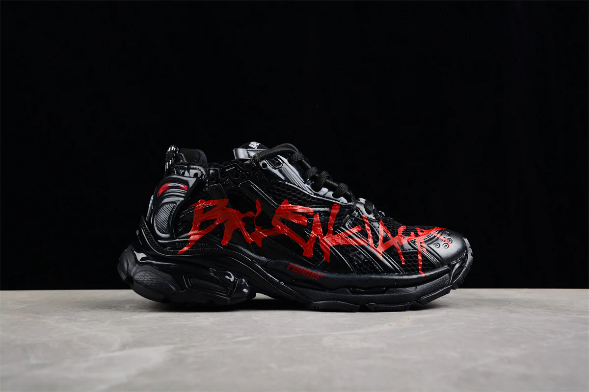 Balenciaga Runner Sneaker – Graffiti Black/Red - Sneaker Replica Workshop