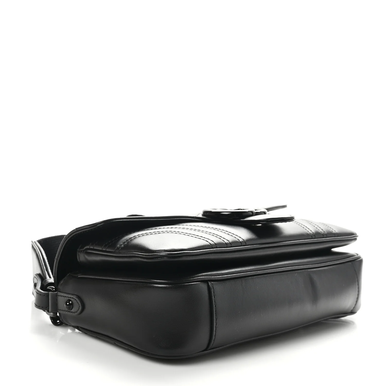 Calfskin Matelasse Monochrome GG Marmont Crossbody Shoulder Bag Black - Top Club