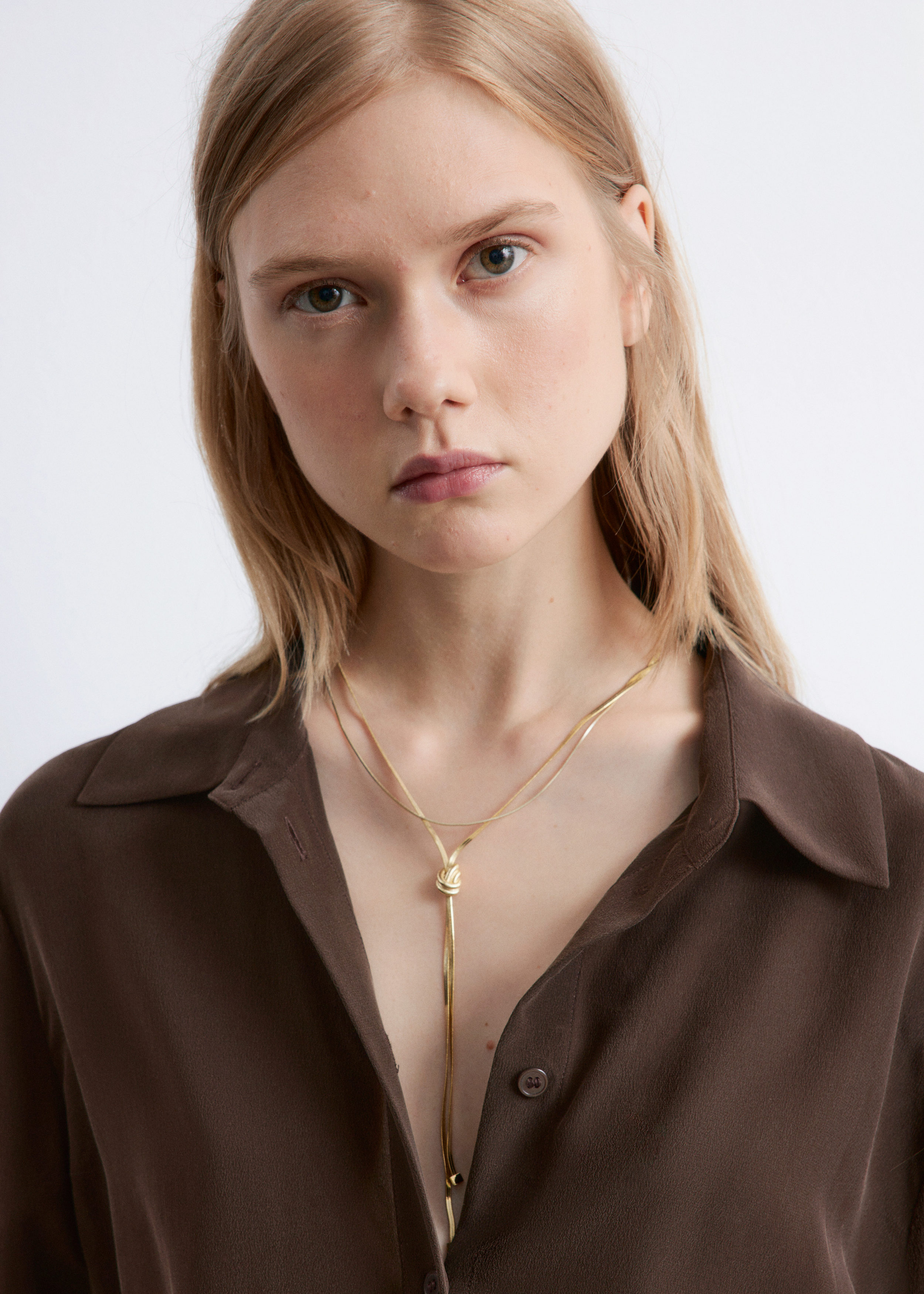 & Other Stories KNOT-DETAIL LARIAT NECKLACE