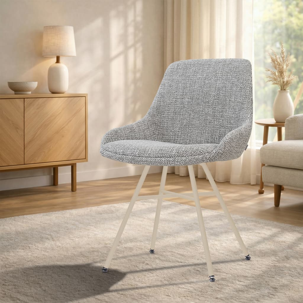 Eetkamerstoel Noa-Isa beige onderstel grijs blend