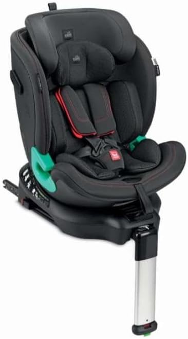 CAM S173-179 Seggiolino auto GT I-SIZE Nero - Seggiolino auto, Protezione testa impatti laterali, Imbracatura a 5 punti, Guida cintura, Sedile girevole a 360°, Rivestimenti sfoderabili - 40 cm - 150