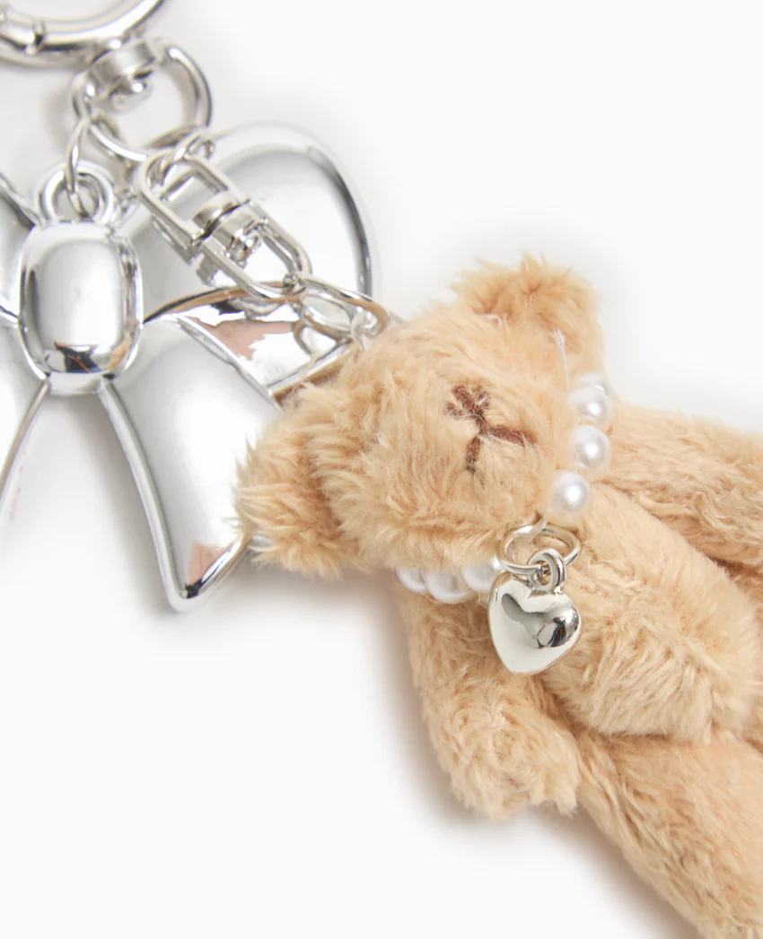 Pimkie Déco de sac avec mini-peluche et nœud métal