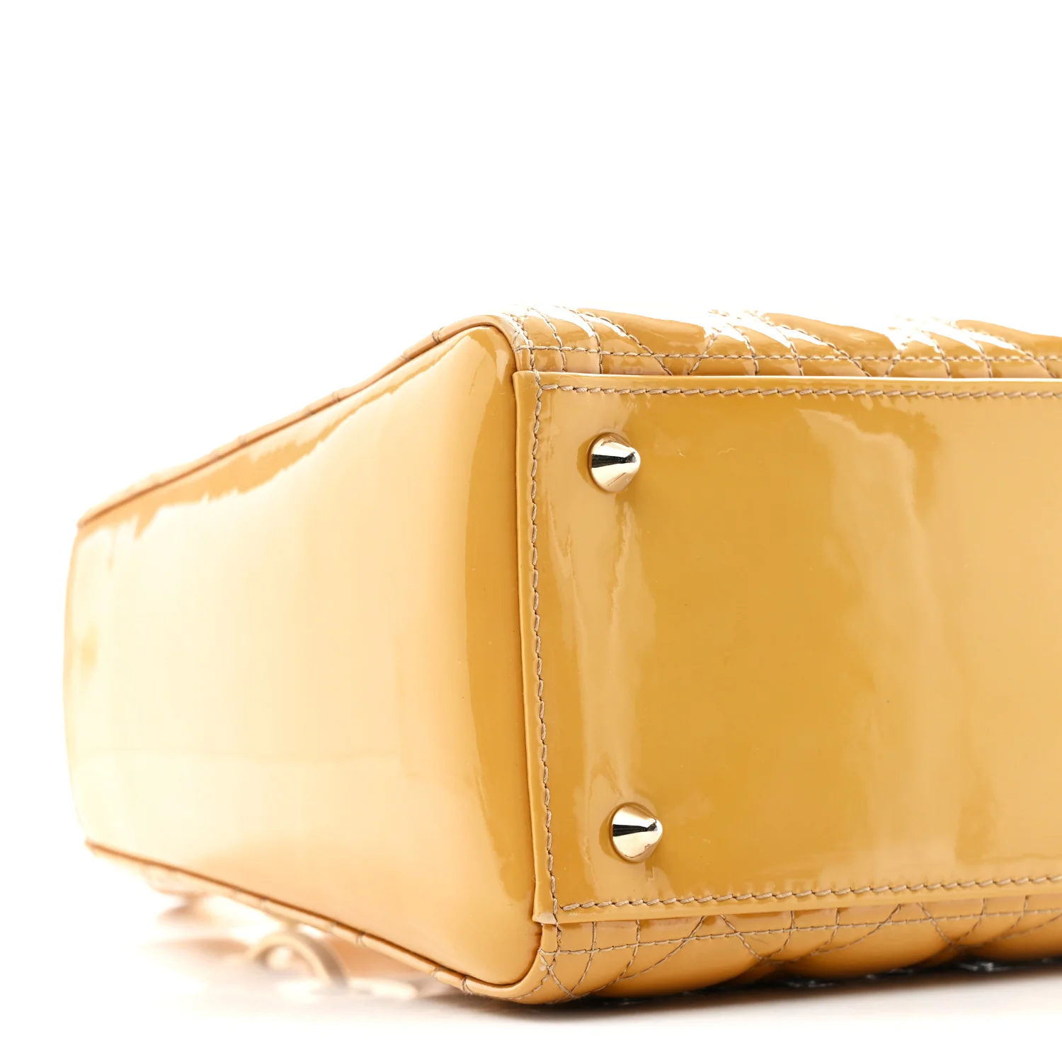 Patent Cannage Medium Lady Dior Dark Beige - Top Club