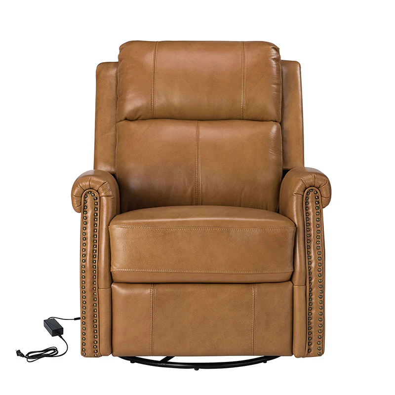 Kaietan Genuine Leather Power Rocking Recliner