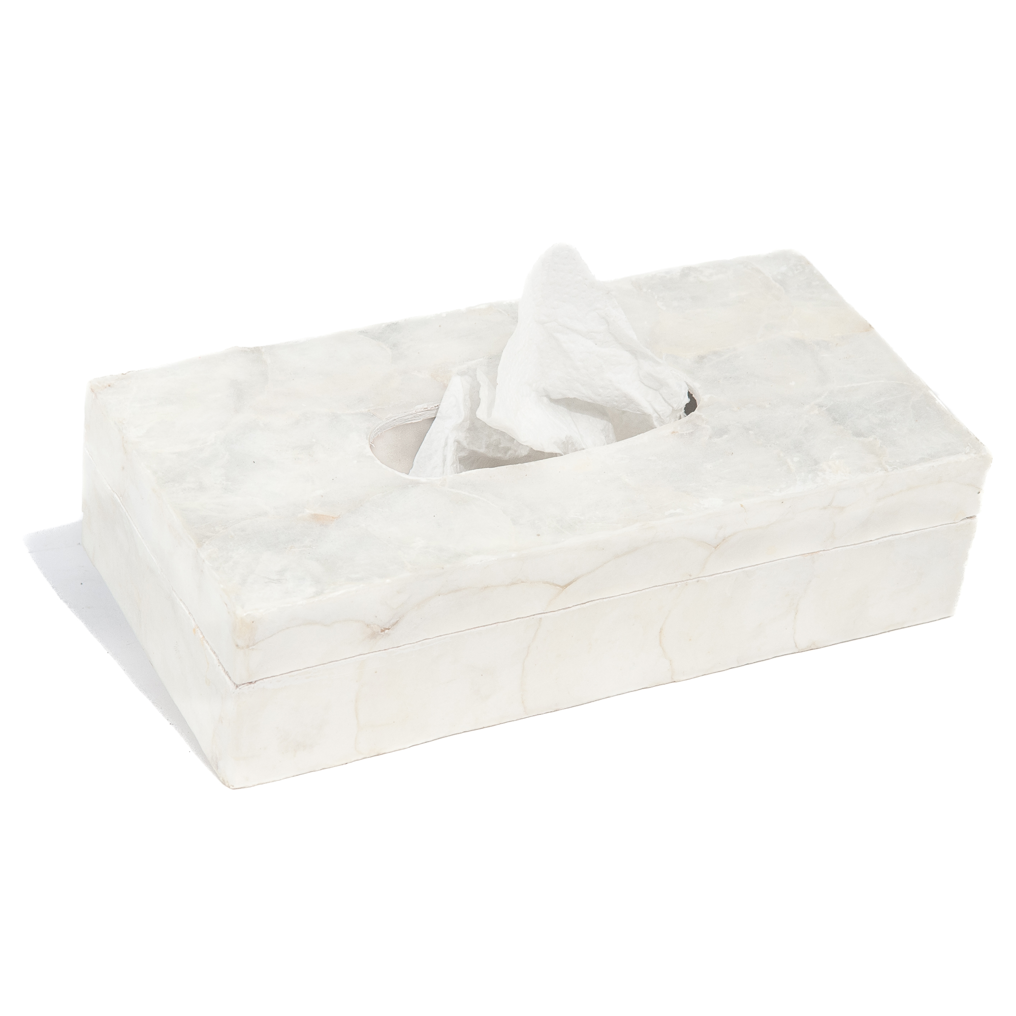 Tissue doos Parelmoer wit