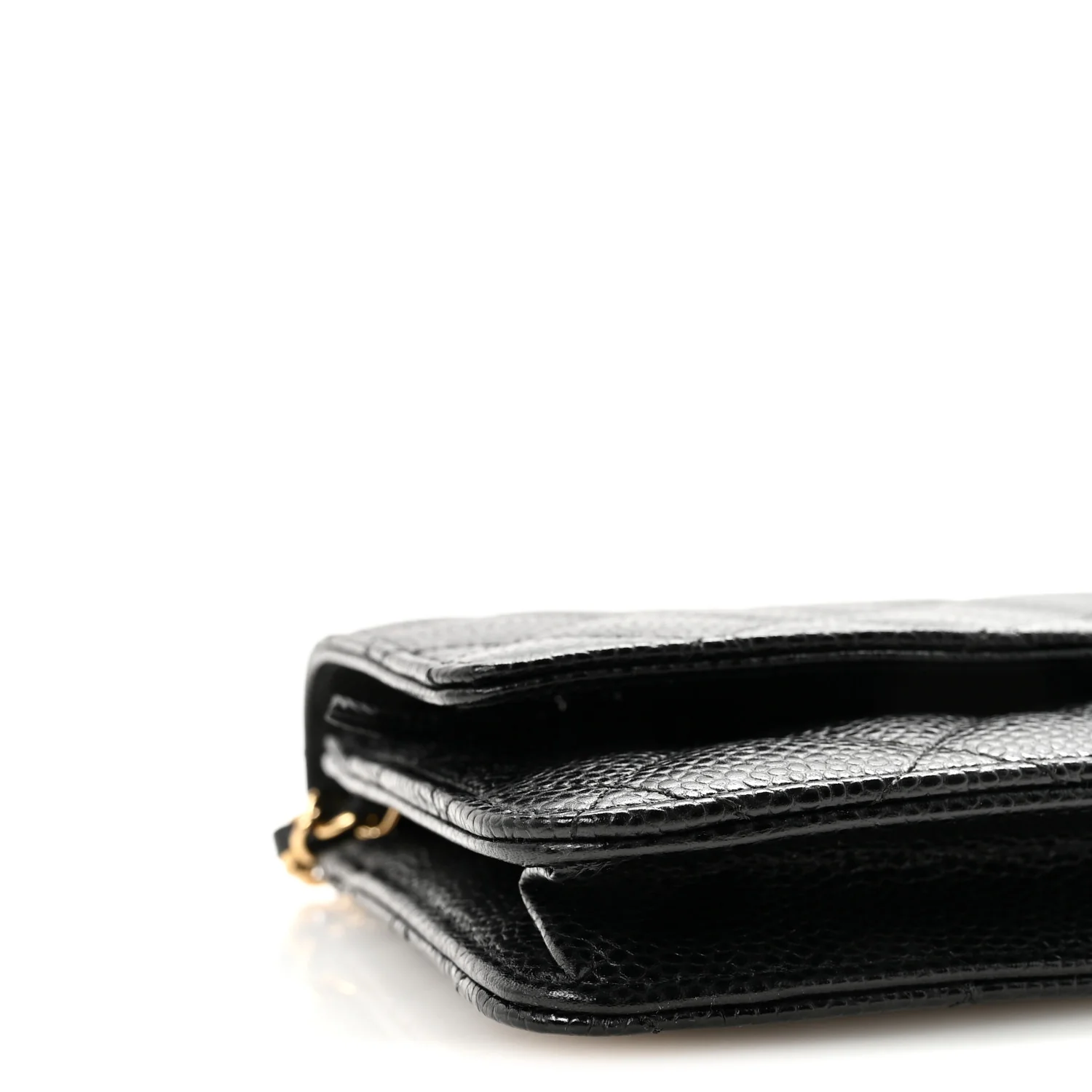 Caviar Quilted Wallet on Chain WOC Black - Top Club