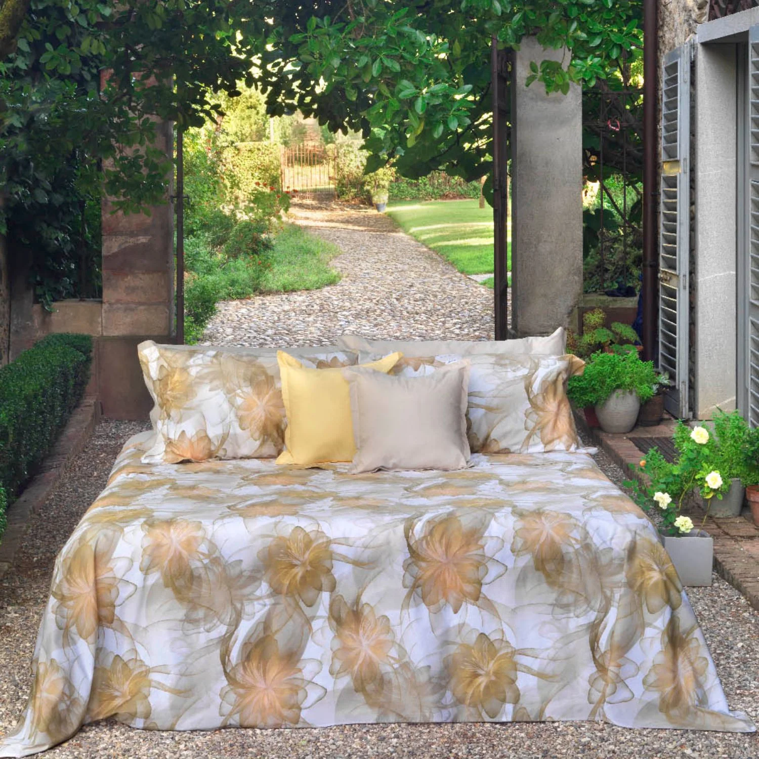 Completo Lenzuola In Percalle Sea Flower Matrimoniale