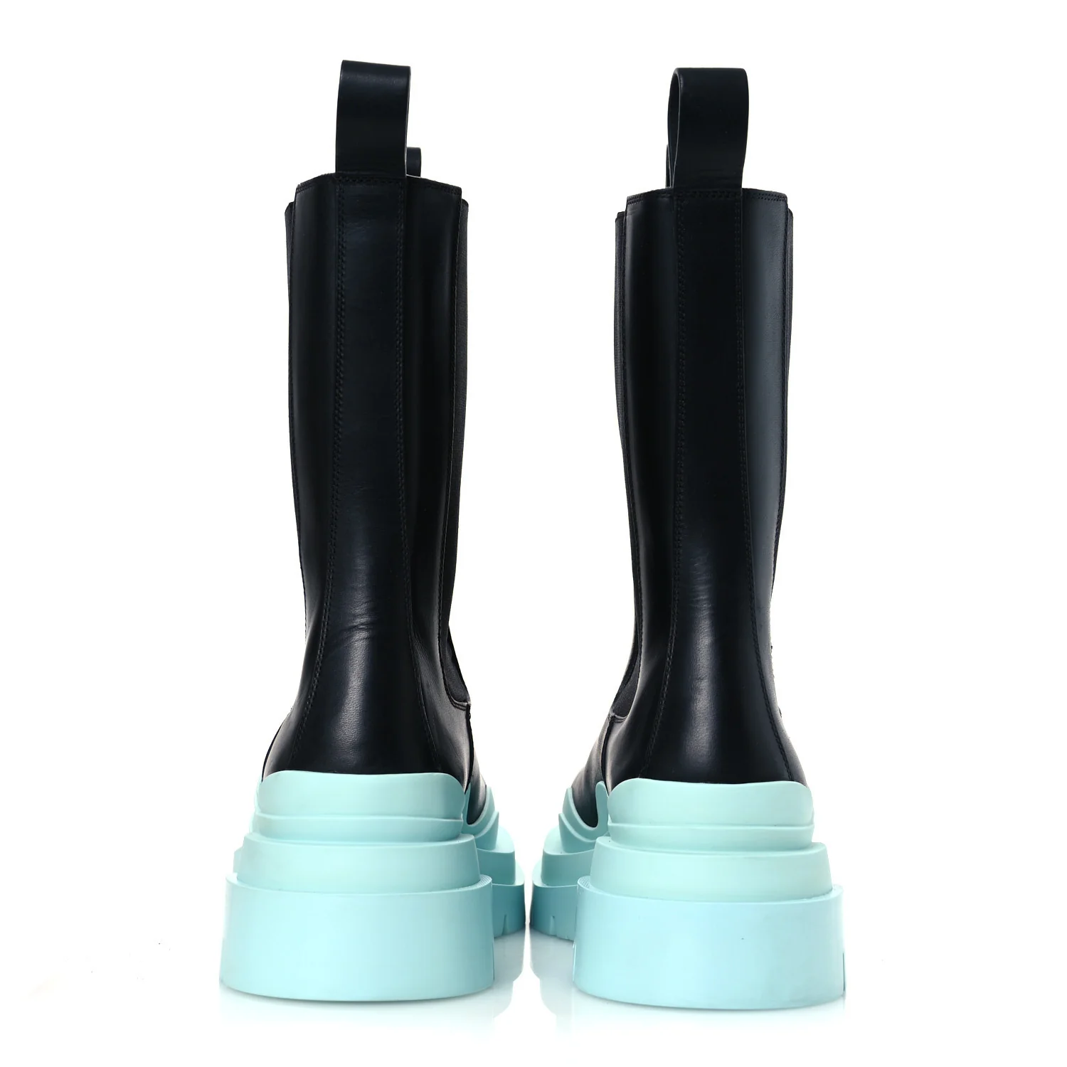 Calfskin Womens The Tire Chelsea Boots 39 Black Flannel - Top Club