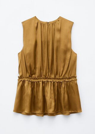 & Other Stories SLEEVELESS SILK FRILL TOP