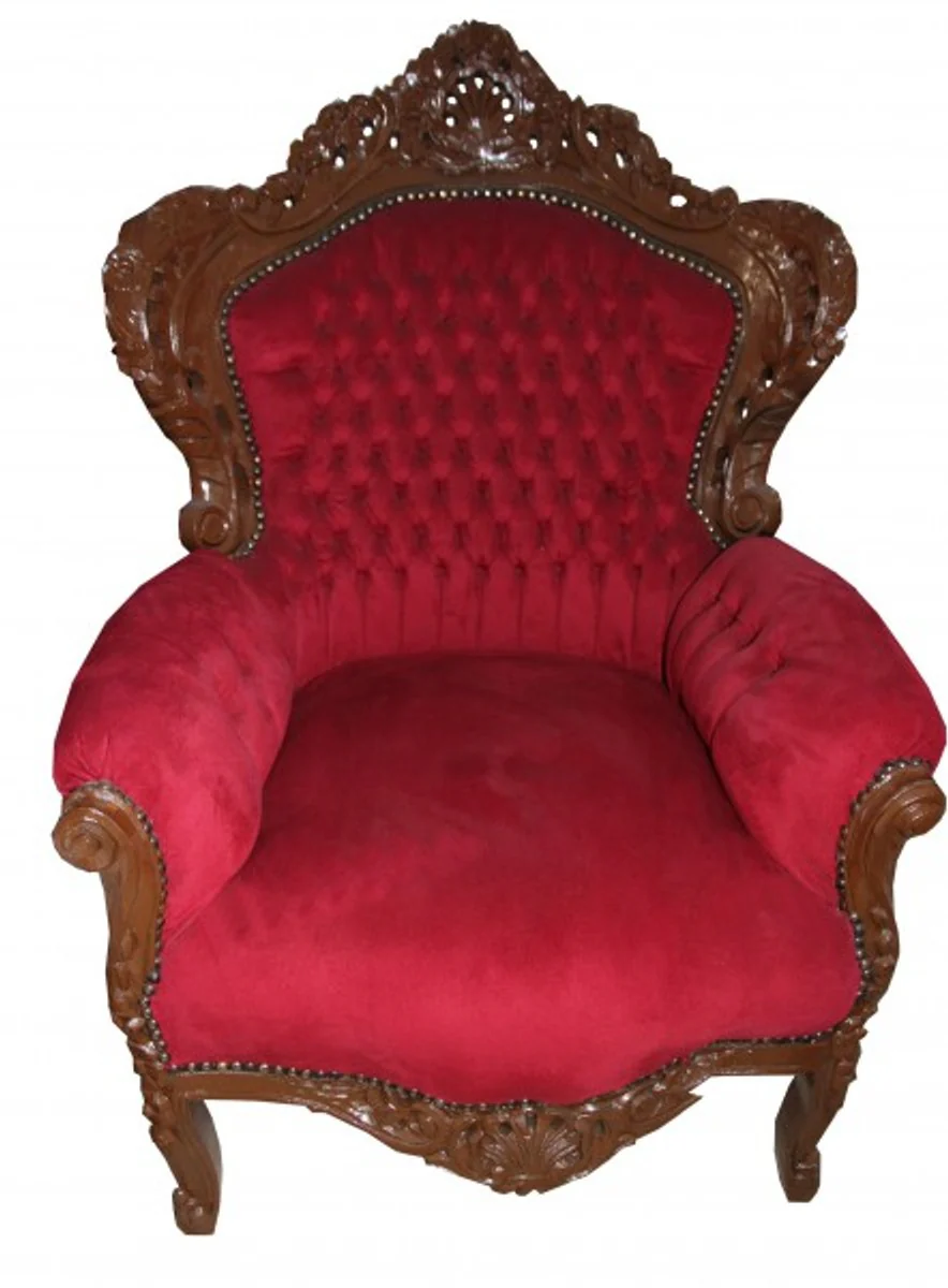 Barock Sessel King Bordeaux / Braun 85 x 85 x H. 120 cm - Limited Edition