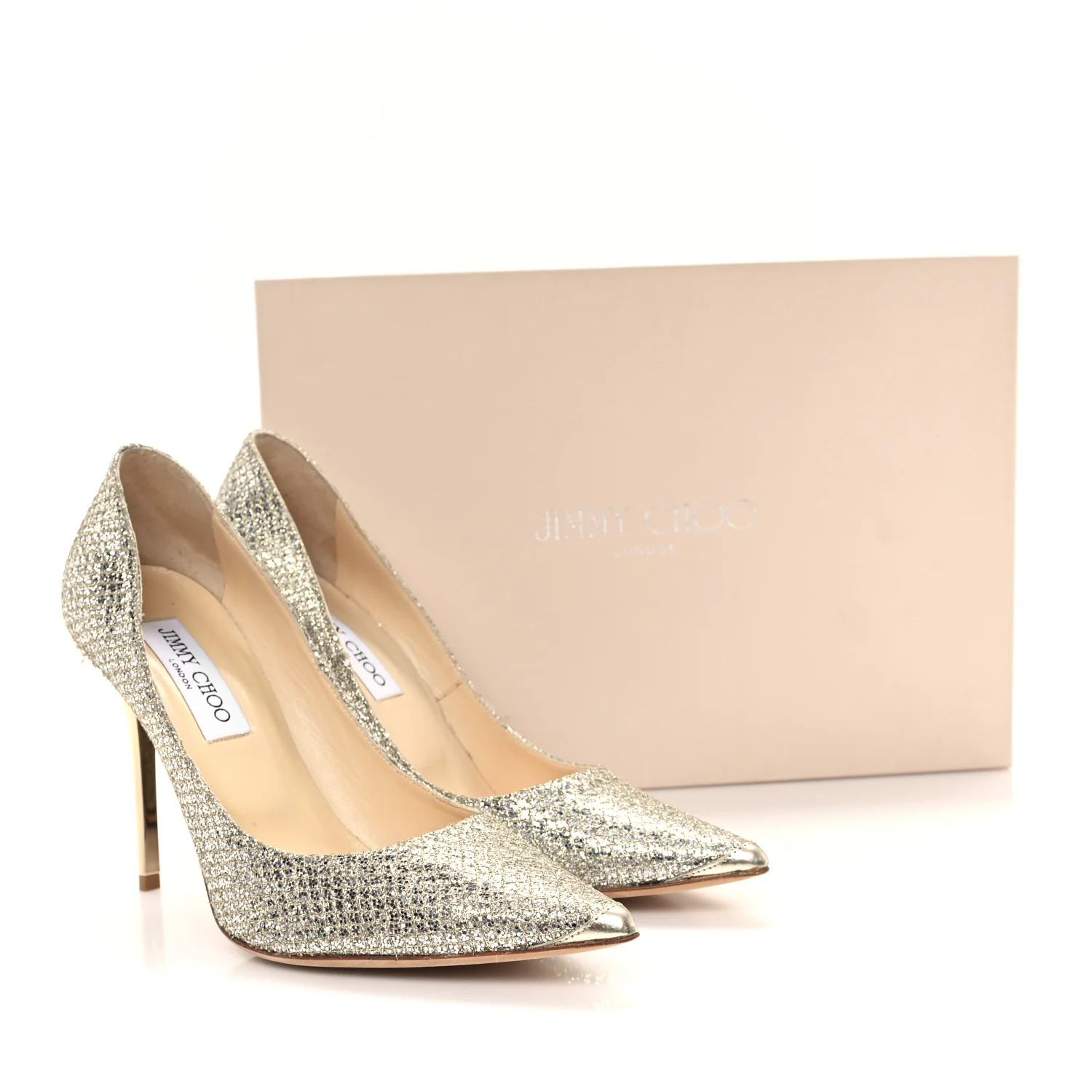 Glitter Fabric Romy 85 Pumps 37.5 Champagne - Top Club
