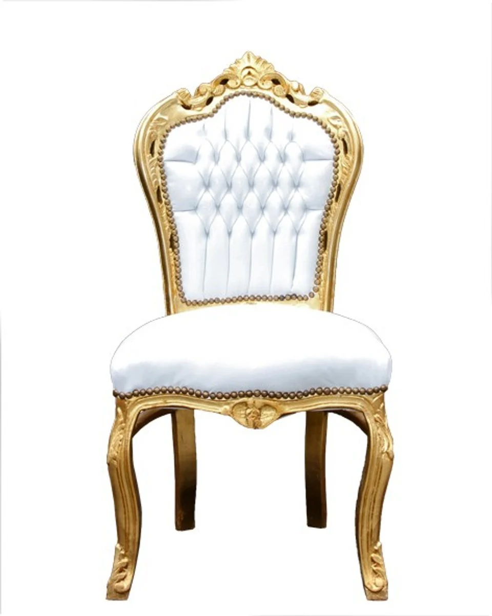 Baroque dining room set white/gold - dining table + 6 chairs