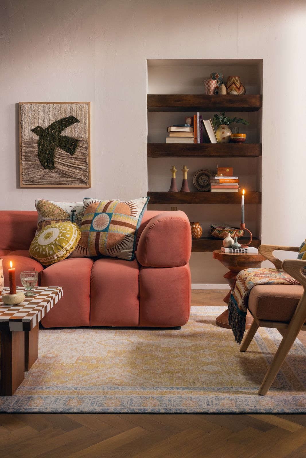 Multicolour jacquard vloerkleed