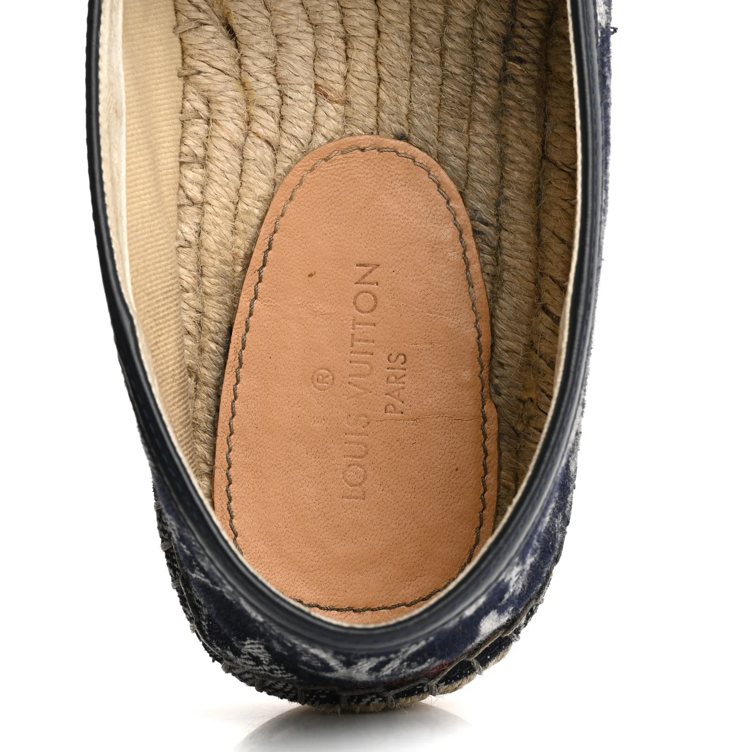 Monogram Denim Espadrille Flats 8.5 Blue - Top Club