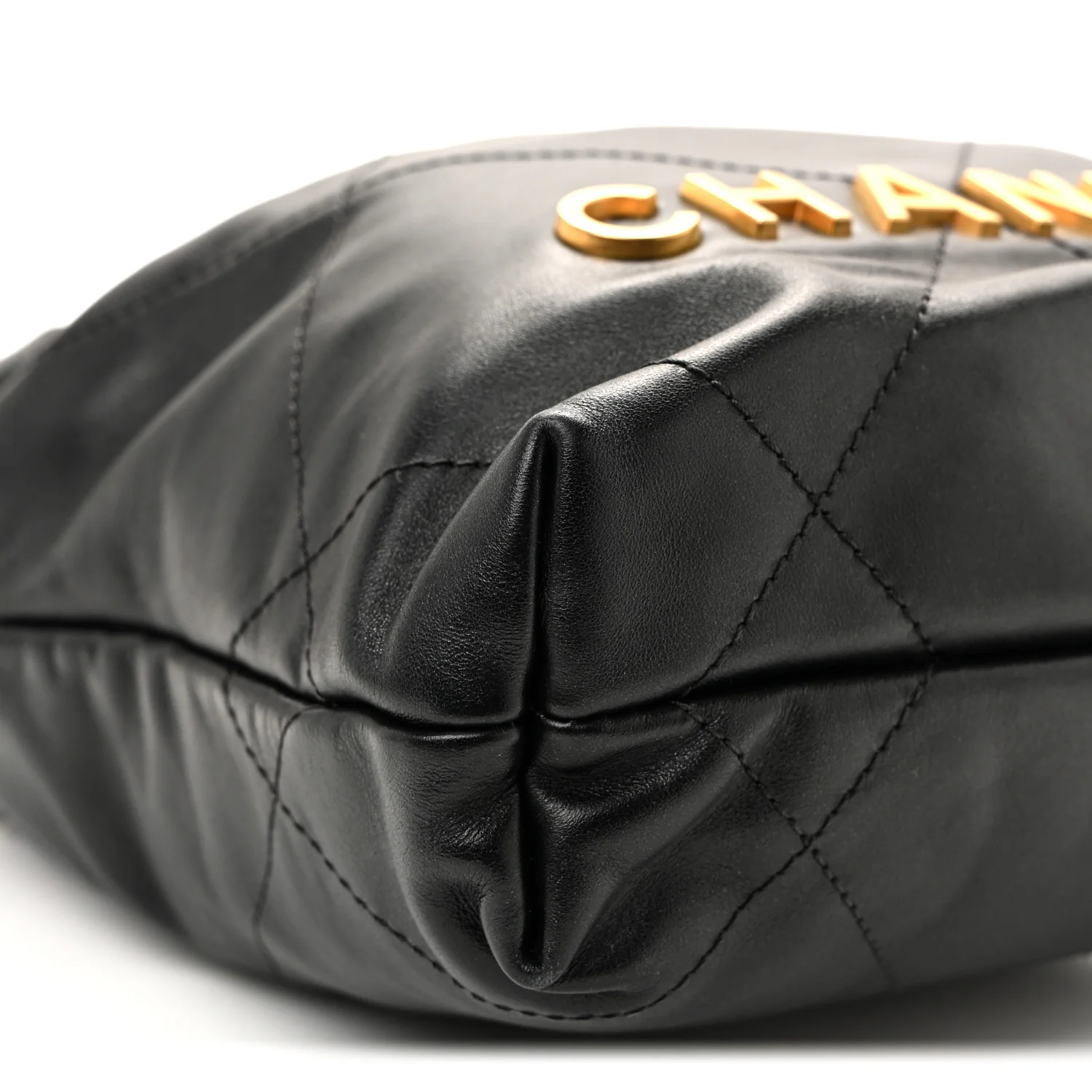 Shiny Calfskin Quilted Mini Chanel 22 Black - Top Club