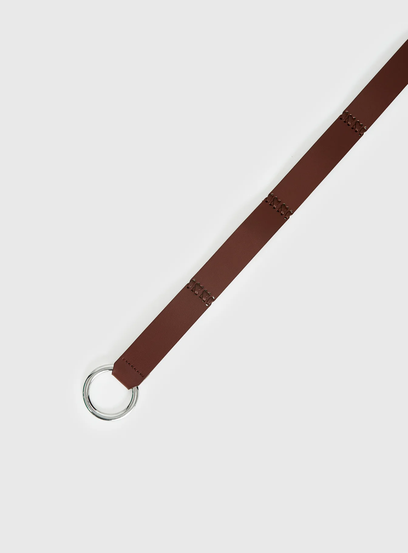 Evera Ring Detail Tassel Belt Brown / Silver