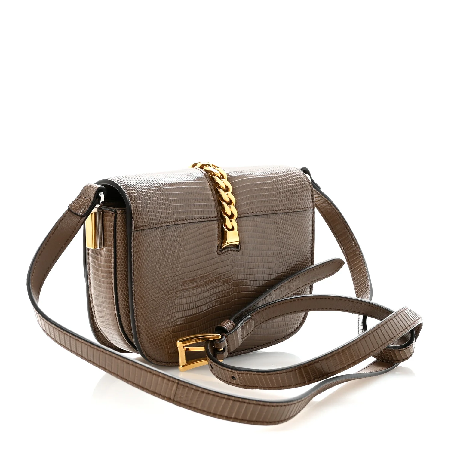 Lizard Mini Sylvie 1969 Messenger Bag Taupe - Top Club