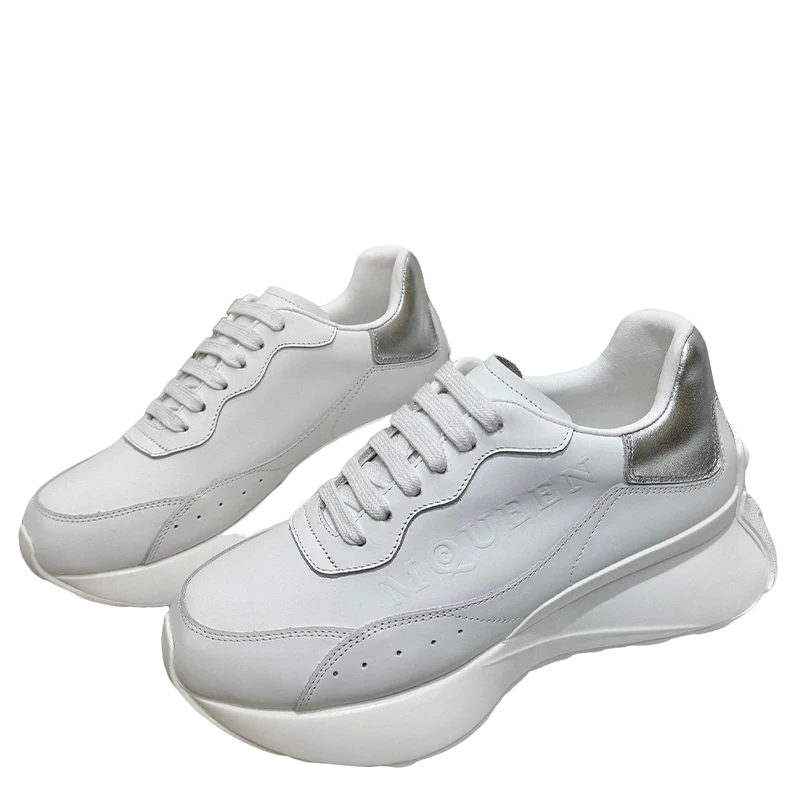Alexander McQueen Unisex Oversized Sneakers With Metallic Heel Accents - Sneaker Replica Workshop