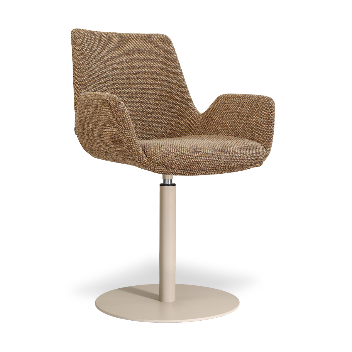 Eetkamerstoel Niva-Eef draaibaar tulp bruin blend/beige