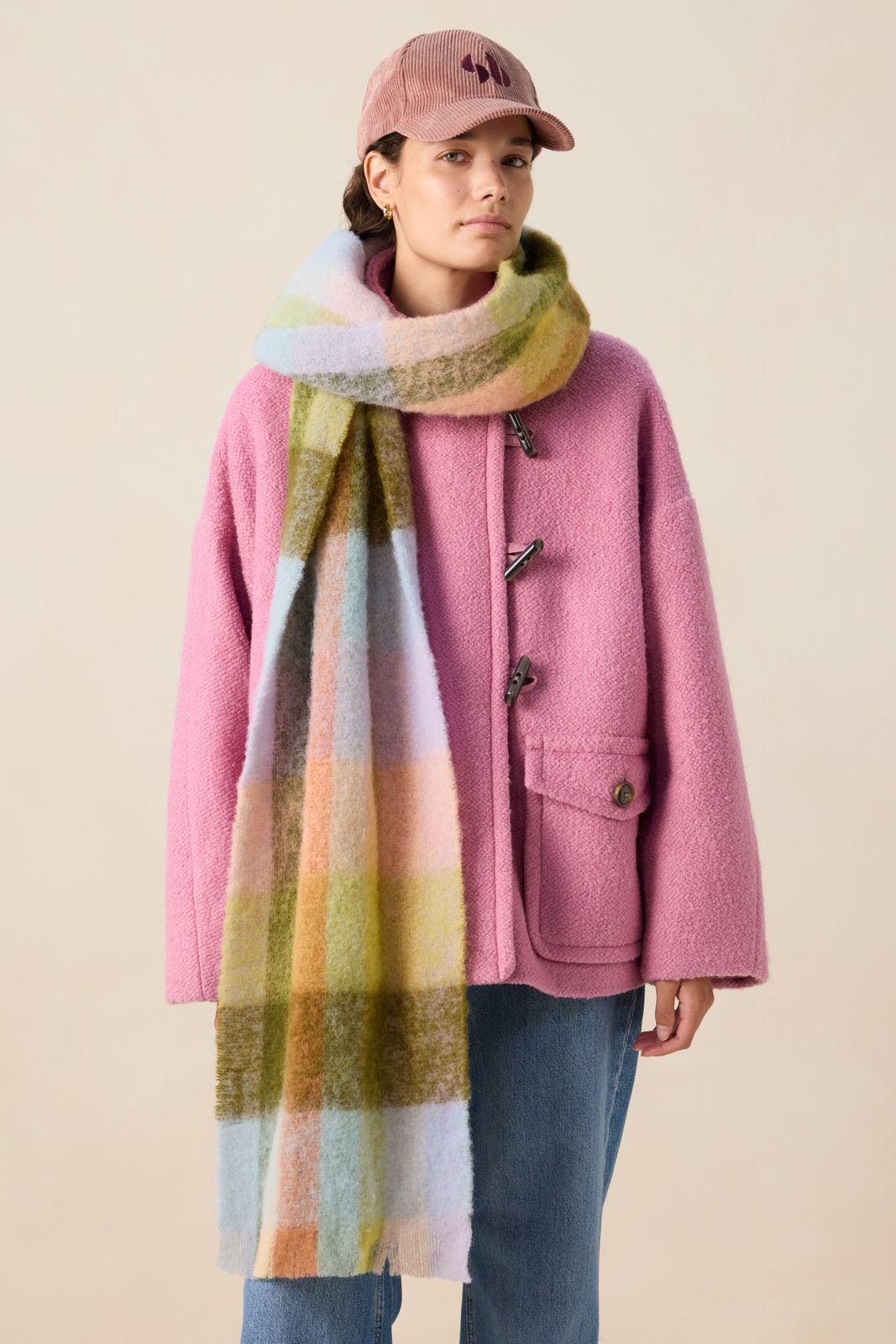 Multicolor geruite sjaal