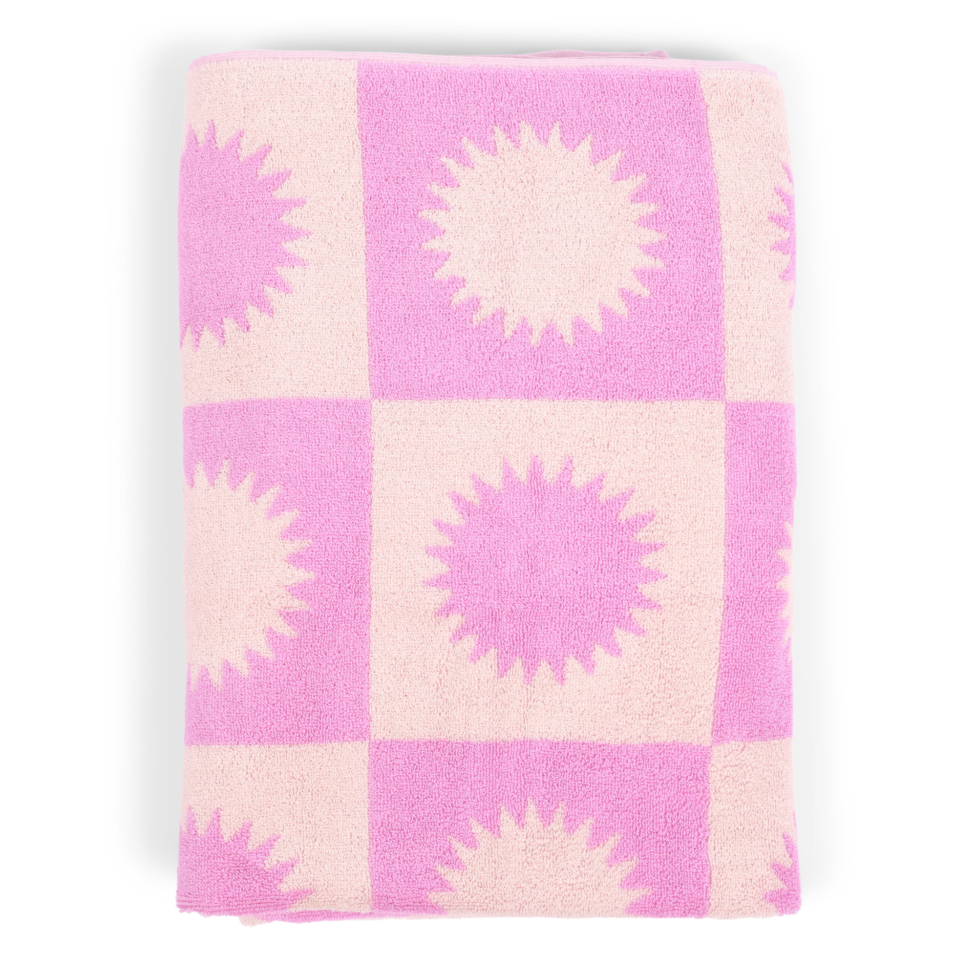 Strandlaken Noa 90x180 cm pink/off white
