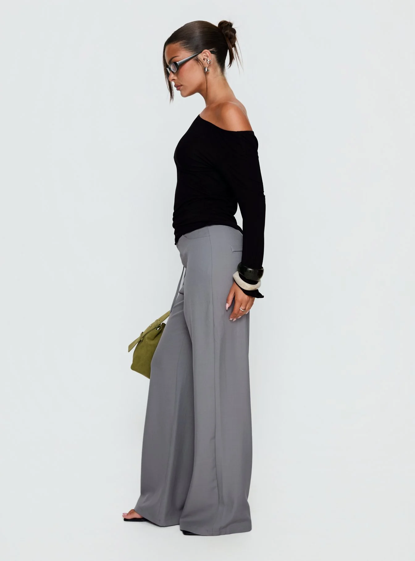 Ikana Tie Side Pants Grey