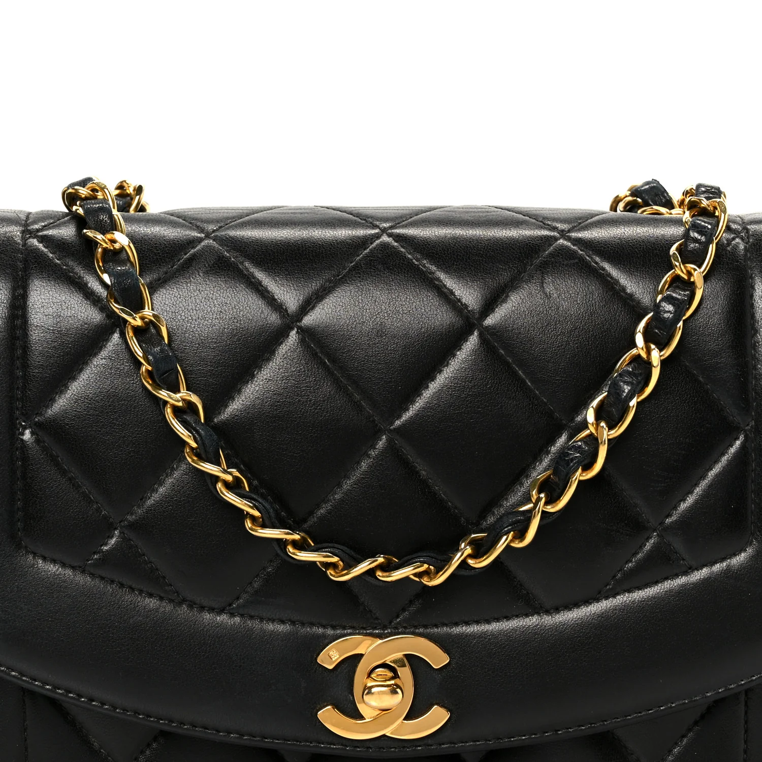 Lambskin Quilted Small Single Flap Black - Top Club