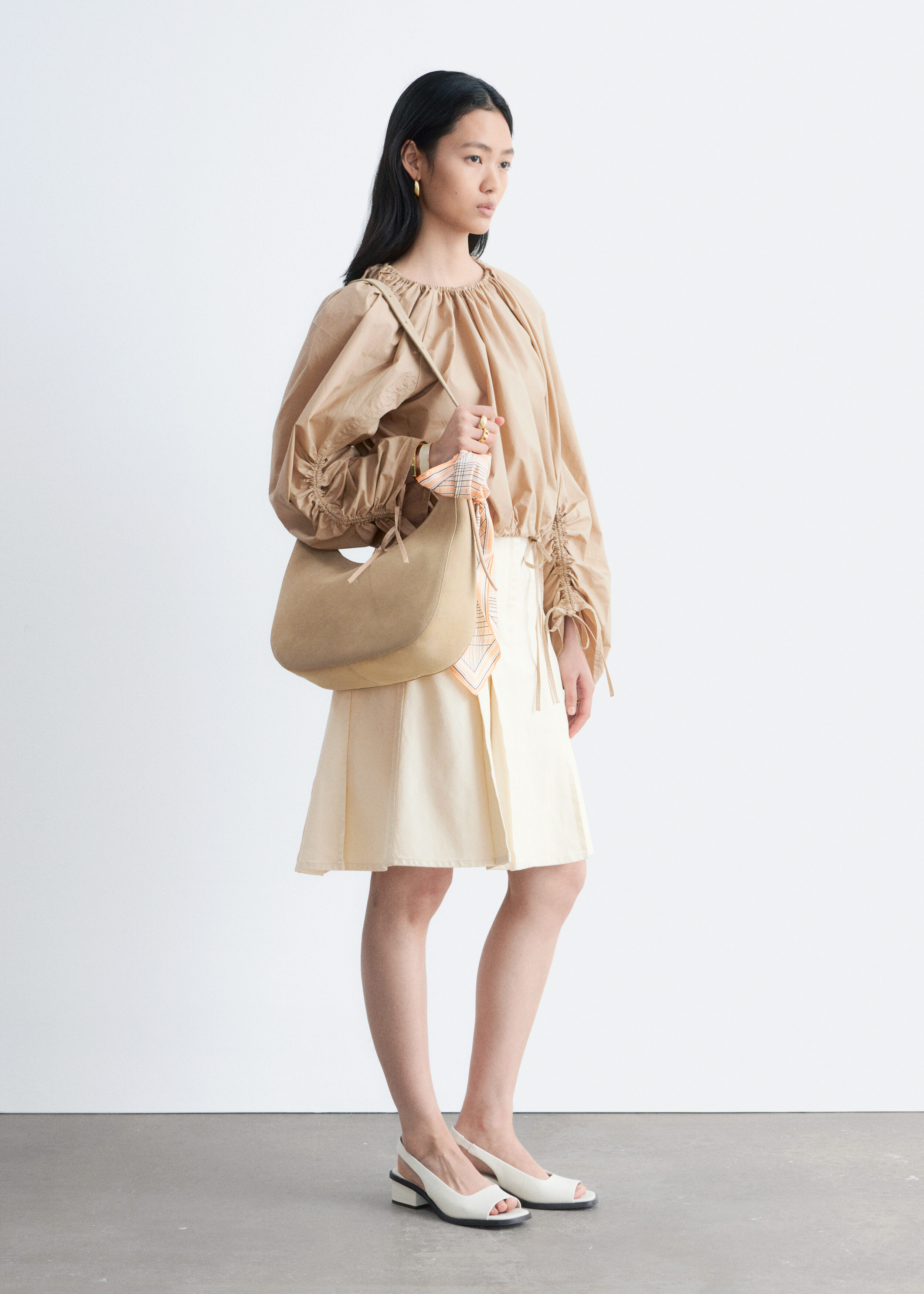& Other Stories SCULPTURAL DRAWSTRING BLOUSE