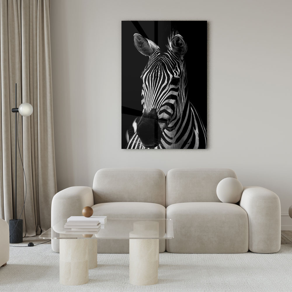 Walljar acrylglas schilderij - Mysterious Zebra Acrylglas schilderij - 150 x 225 cm