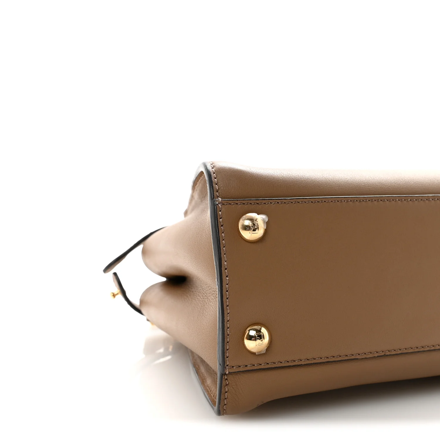 Vitello Seta Fabric Jacquard FF 1974 Mini Peekaboo Iconic Satchel Sand Tobacco Moro - Top Club