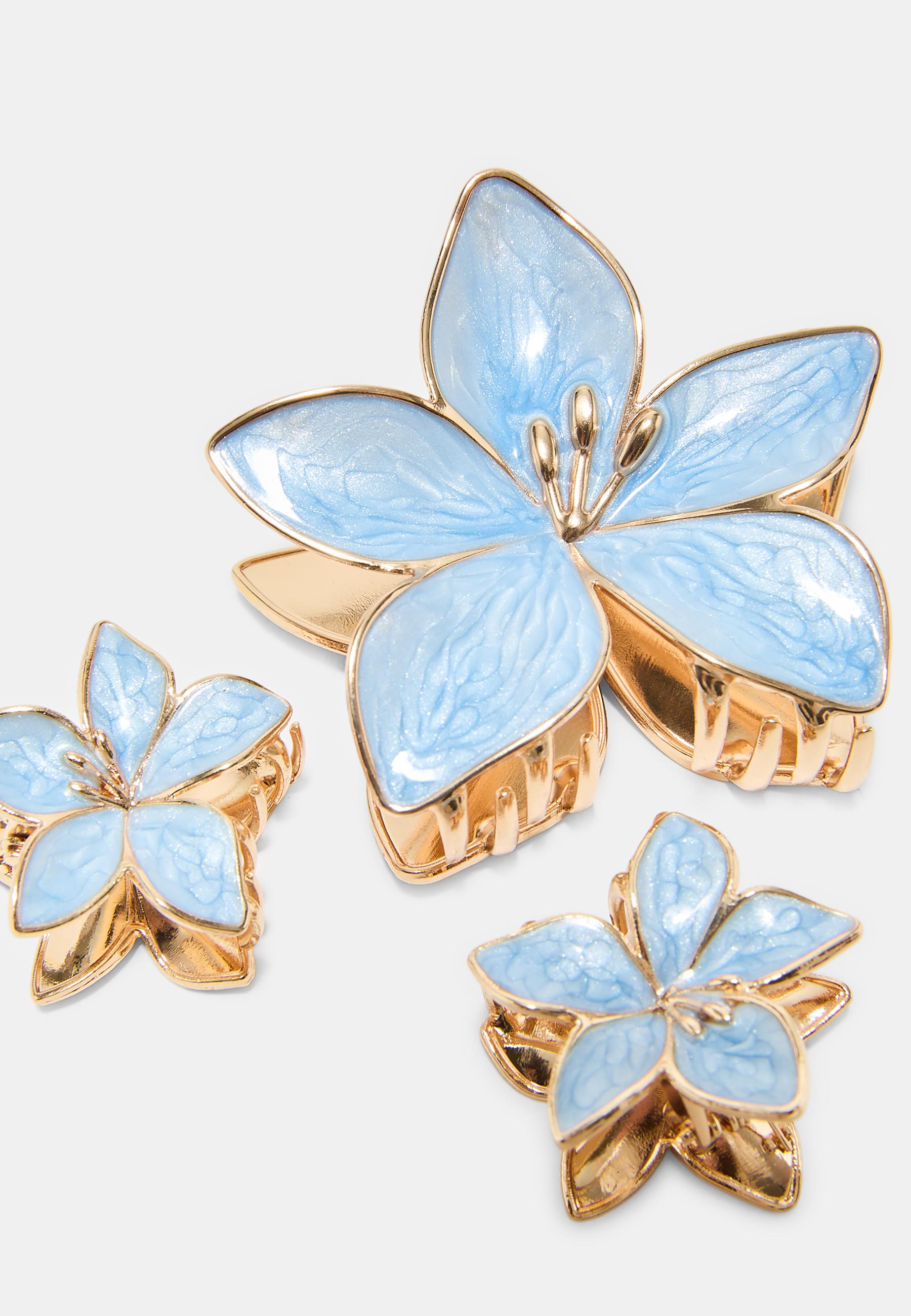 SET OF 3 FLOWER CLIPS