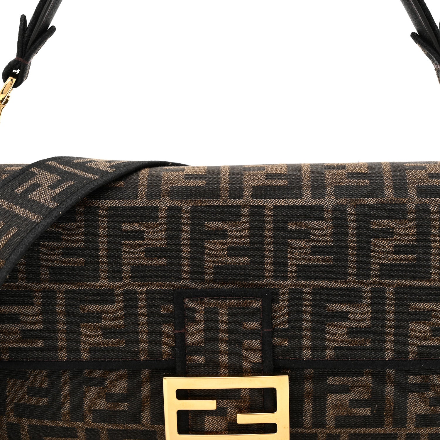Fabric Jacquard FF 1974 Medium Baguette Tobacco Moro Black - Top Club