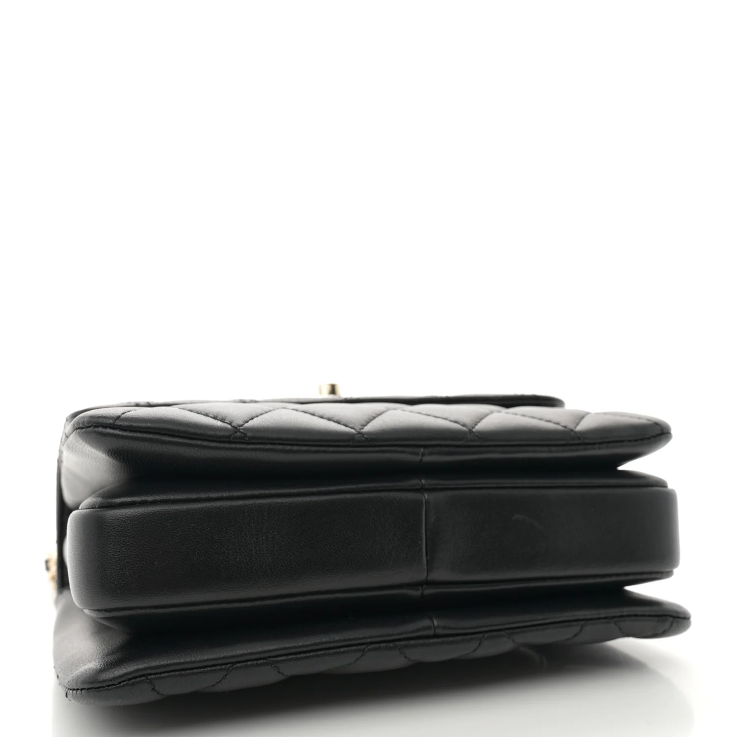Lambskin Quilted Mini Trendy CC Dual Handle Flap Bag Black - Top Club