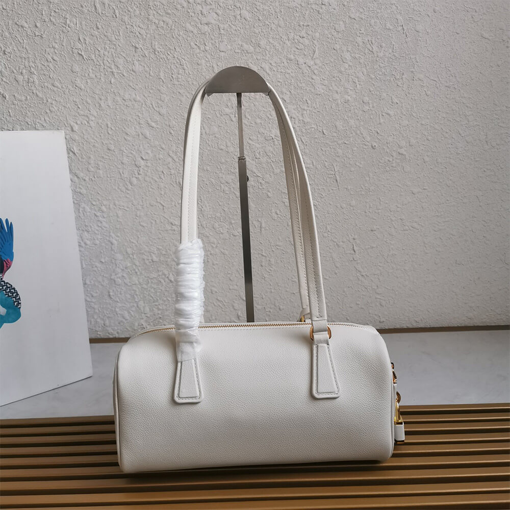 Prada Medium leather top-handle bag with padlock(high-end grade) - Top Club