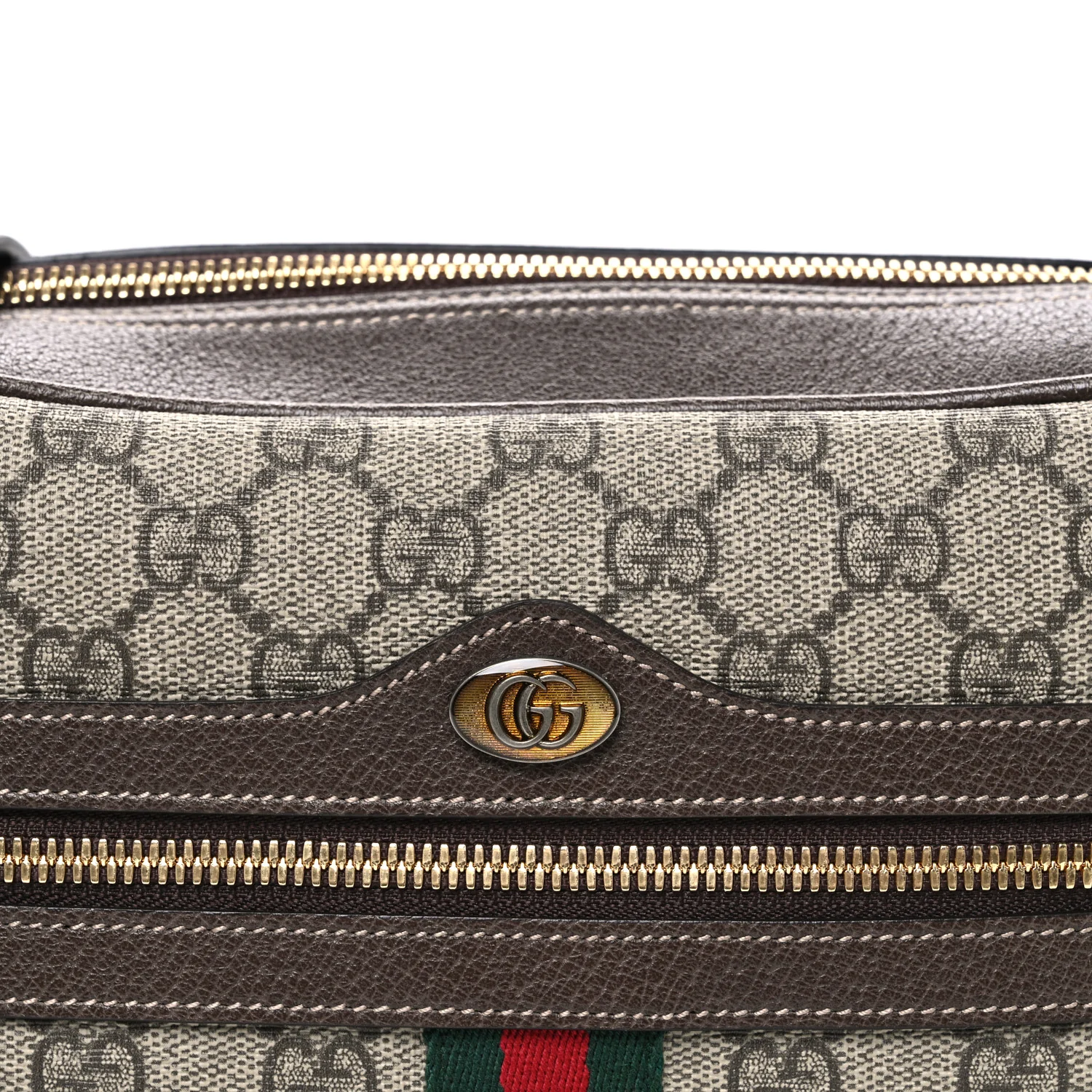 GG Supreme Monogram Web Small Ophidia Shoulder Bag Brown - Top Club