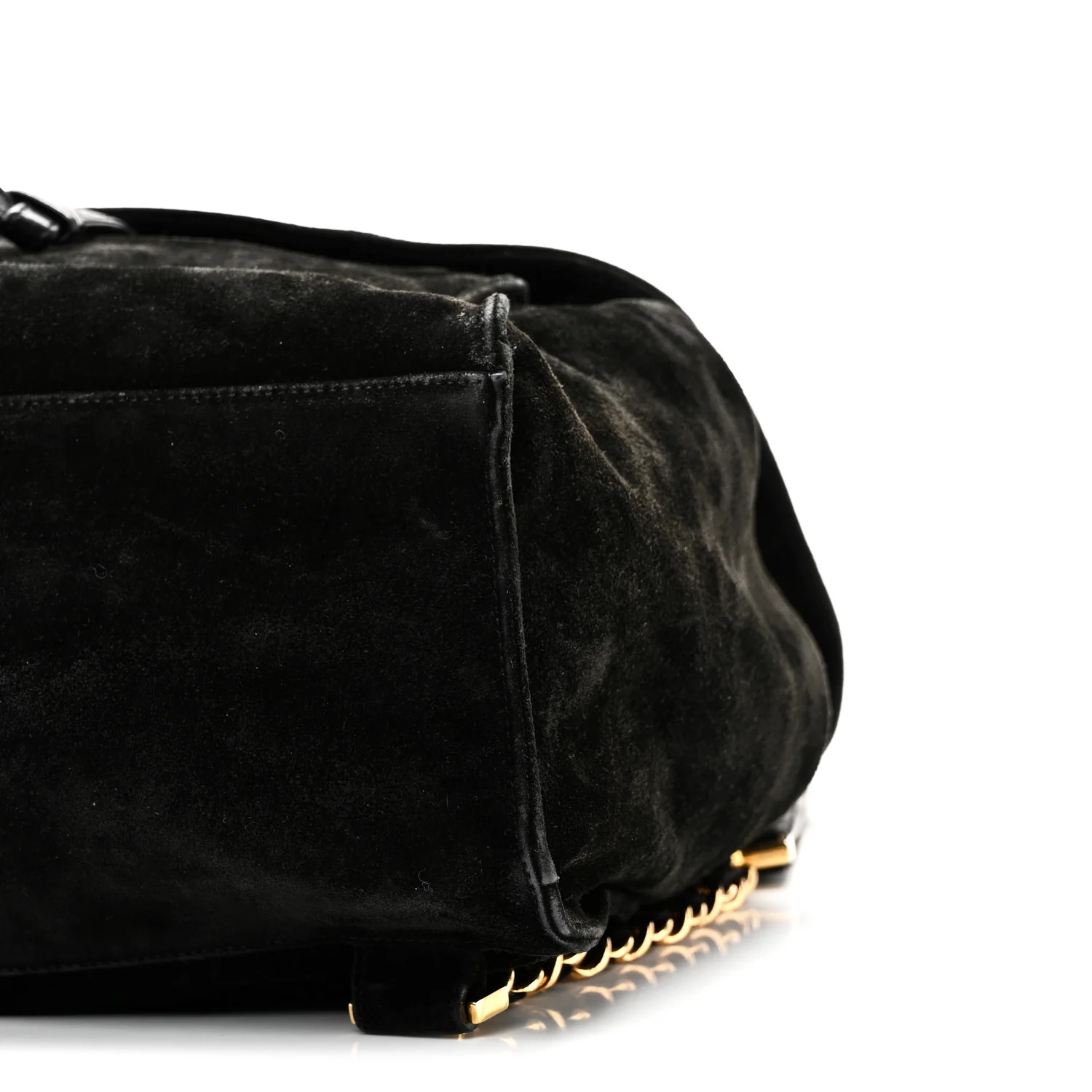 Suede CC Drawstring Backpack Black - Top Club
