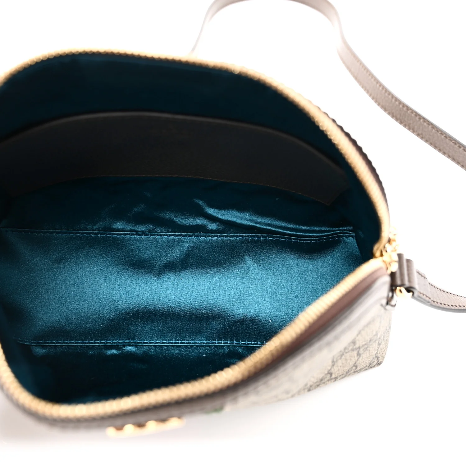 GG Supreme Monogram Textured Dollar Calfskin Web Small Ophidia Dome Shoulder Bag Beige Ebony New Acero - Top Club