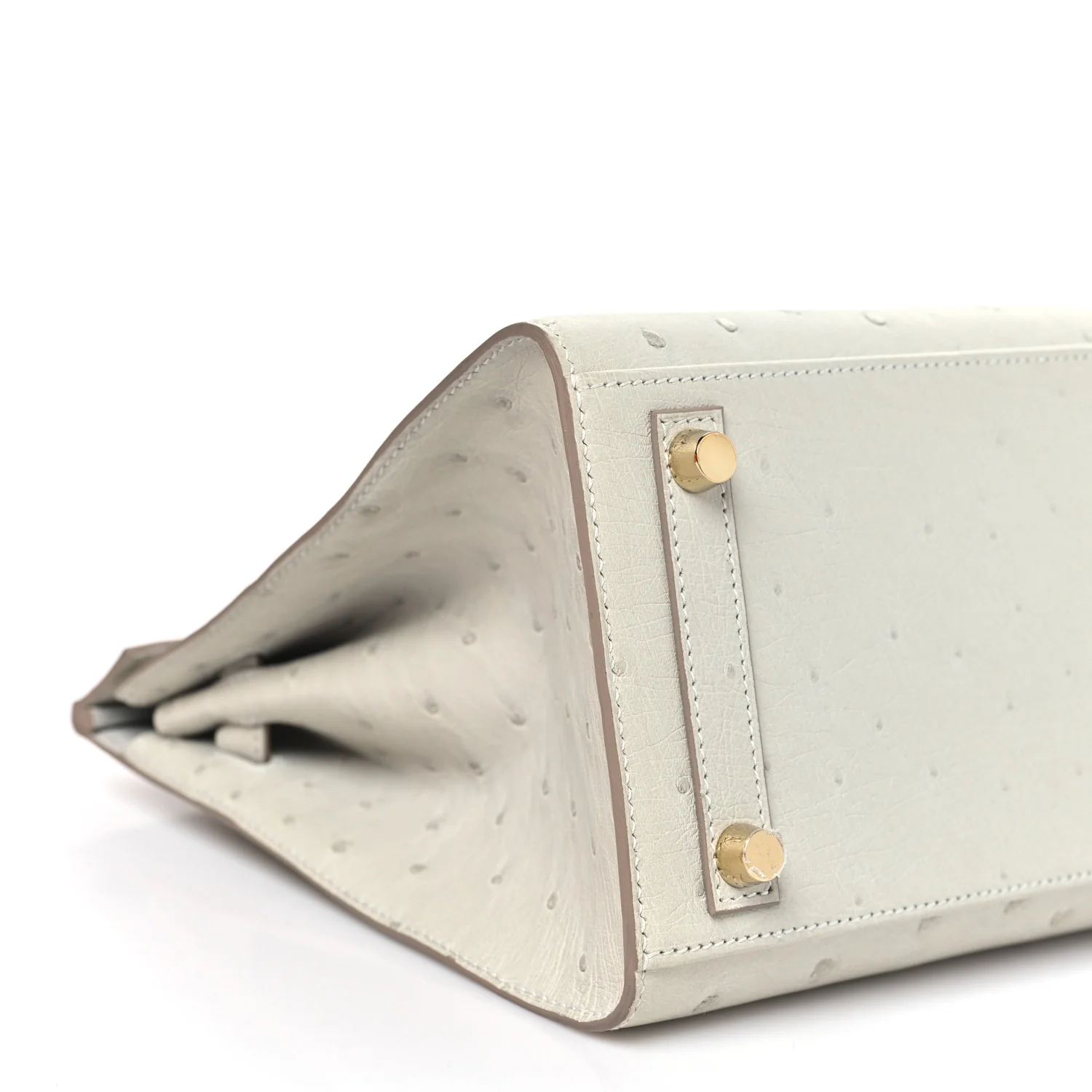 Ostrich Birkin Sellier 25 Gris Perle - Top Club