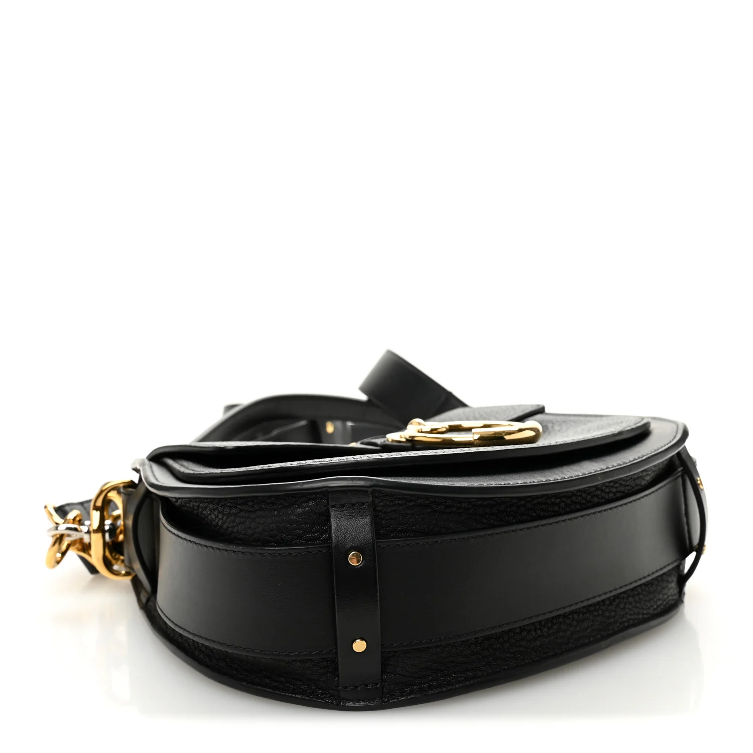 Grained Calfskin Large Tess Bag Black - Top Club